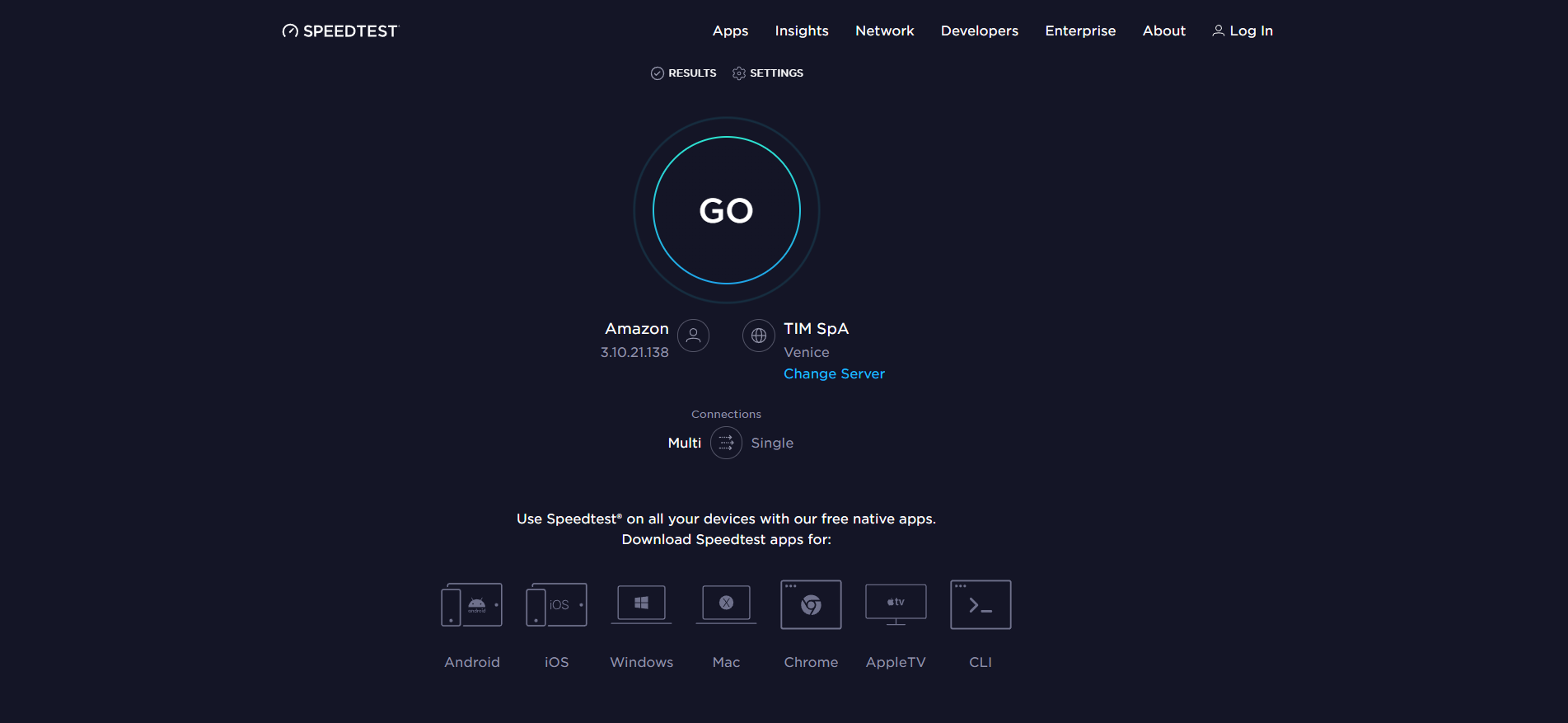 Speedtest 测速结果示例,包含下载速度、上传速度和延迟数据